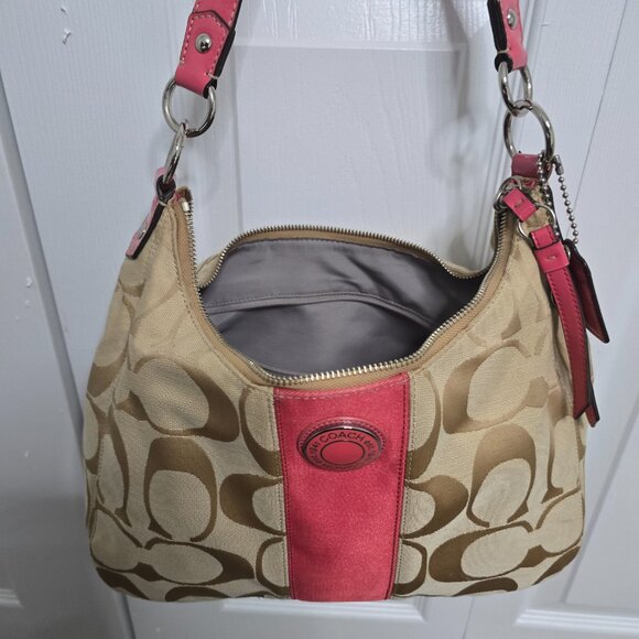 Coach Tan and Pink Hobo Bag - Picture 6 of 7